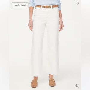 J. Crew Factory Wide-Leg Crop Jean Seashell White size 26